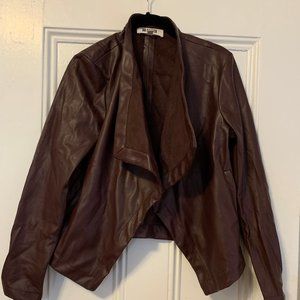BB Dakota Vegan Leather Jacket - M Maroon Burgundy